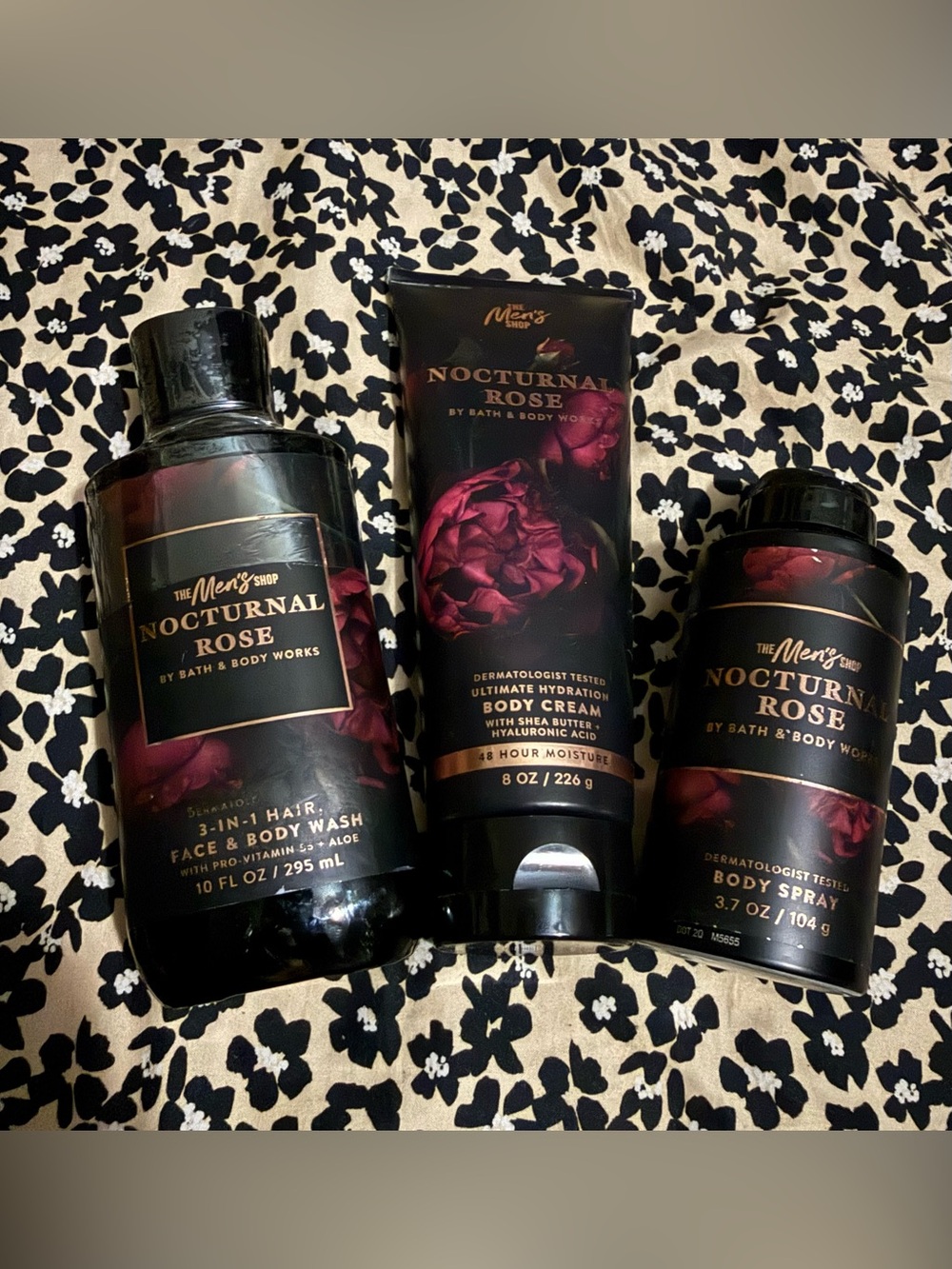 Bath & Body Works Nocturnal Rose Men’s Set - Black & Dark Rose